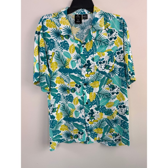 Disney Other - Disney Mickey Mouse Tropical Palm Leaf Shirt Men's Medium Button Up